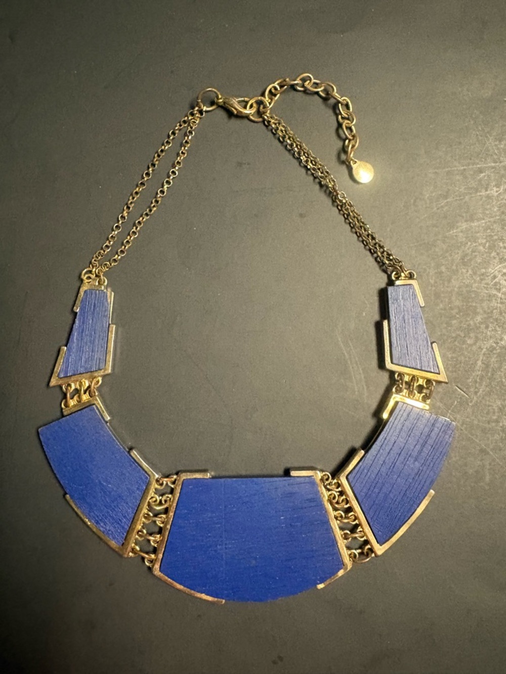 Gold and Royal Blue Statement Necklace